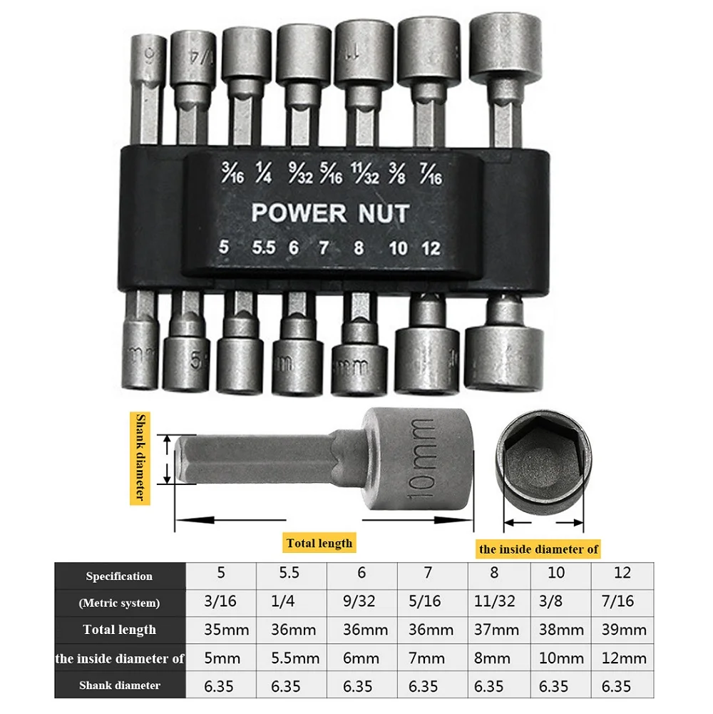 23Pcs Drill Bit Adapter Hex Nut Driver Socket Kit 1/4'' Hex Nut Driver Wrench Set For Electric Screwdriver Tool Machine Repair enlarge