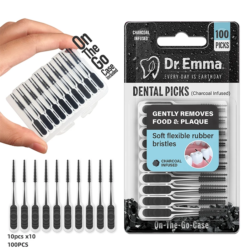 Новинка 100 шт. мягкая силиконовая чистящая нить для межзубной чистки зубная щетка