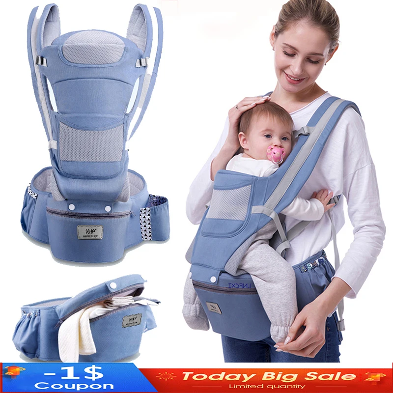 

New 0-48 Month Ergonomic Baby Carrier Infant Baby Hipseat Carrier 3 In 1 Front Facing Ergonomic Kangaroo Baby Wrap Sling