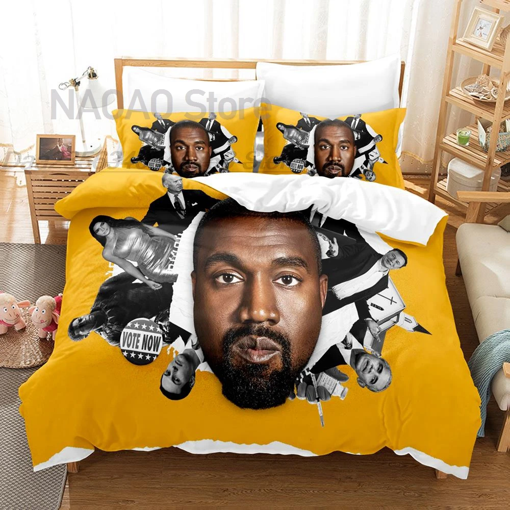 

Kanye West Bedding Set Single Twin Full Queen King Size Bed Set Aldult Kid Bedroom Duvetcover Sets 3D Print 2022 bed sheet set