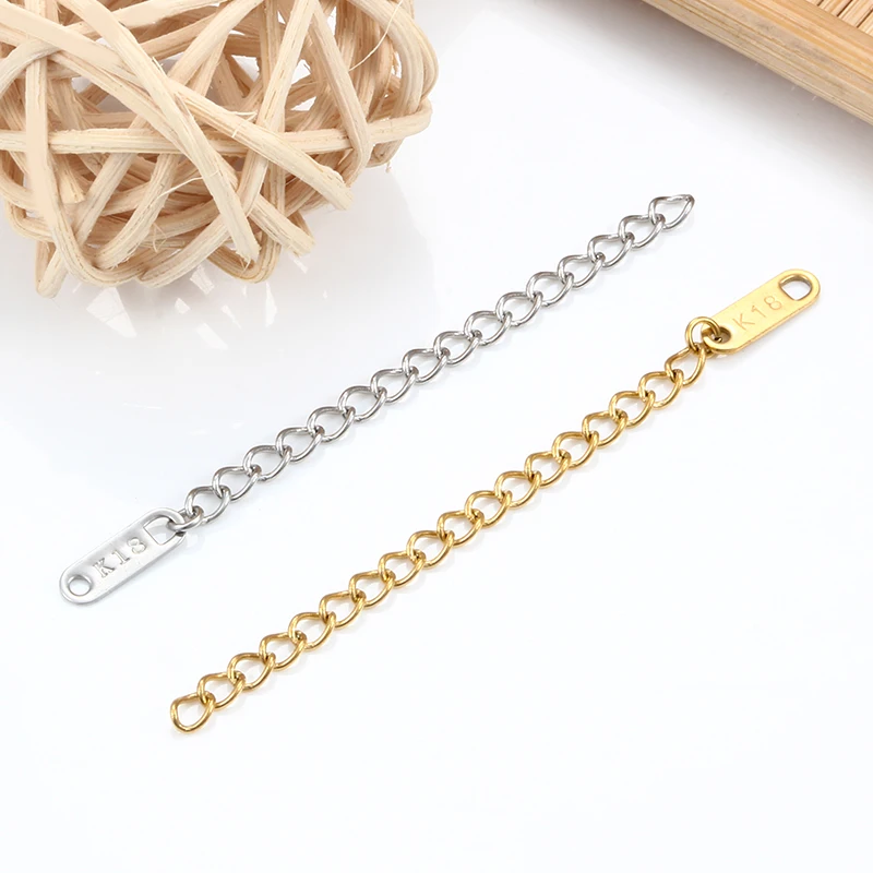 

5cm Extension Chains VacuumPlated StainlessSteel Jewerly Making Supplies Accessorie DIY Necklace Bracelet Lengthen Fashion Style