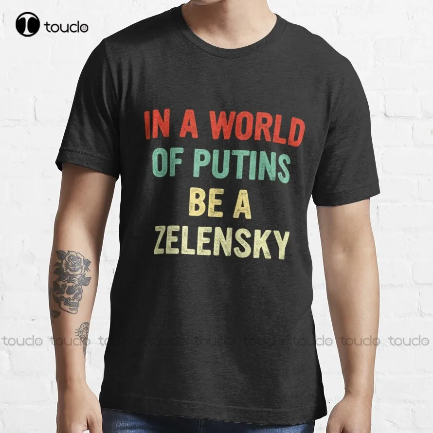 

Футболка в стиле ретро с надписью «Be A Zelensky» для мужчин