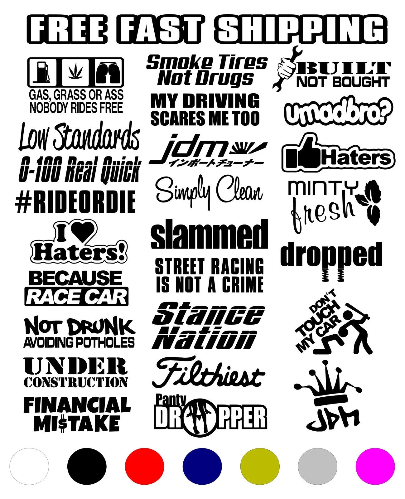 

For 1Set *FREE SHIP* STICKERS 10 RANDOM PACK/LOT DECAL JAPAN TUNER EURO FUNNY BOOST Car Styling