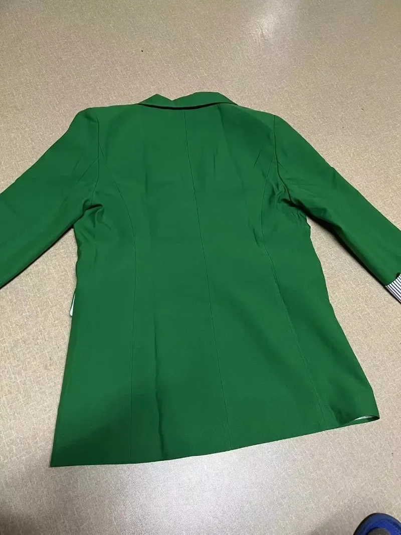 Блейзер Mantel Für Frauen Frühling Und Herbst Neuer Koreanischer Blazer Gesplei Vál Grün Gelb Верхнее покрытие 한ro Tragen