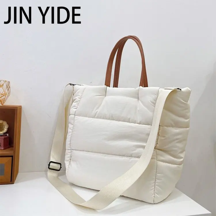 Fashion Nylon Padded Large Tote Bag Designer Quilted Women Handbags Luxury Down Cotton Puffy Bags Warm Winter Big Shopper Purses
