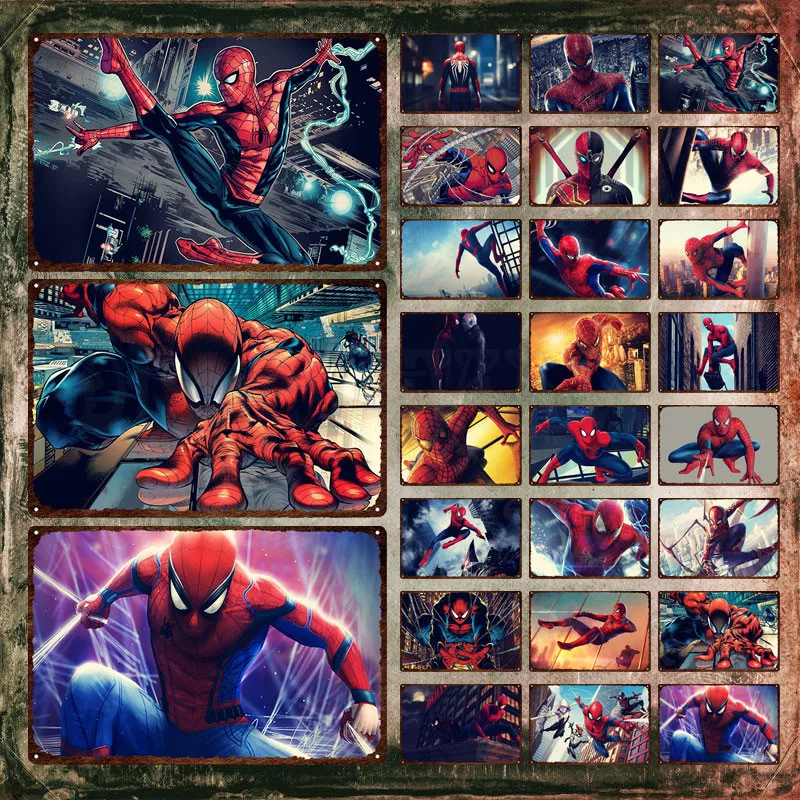 

Металлический постер Marvel Человек-паук, экшн-фильм, научная фантастика, супергерой, металлический знак, жестяной знак для бара, паба, мужская пещера, Декор