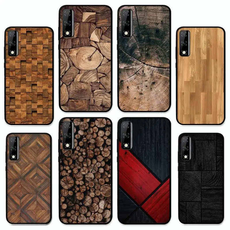 

Texture Wood Phone Case for Huawei Y 6 9 7 5 8s prime 2019 2018 enjoy 7 plus