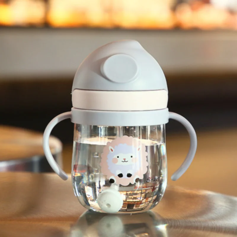 

Baby Bottles Drinking Cup Feeding Bottle With Straw Gravity Ball Wide-Caliber Kids Drinking Milk Water Dual-Use Bottle Water Cup