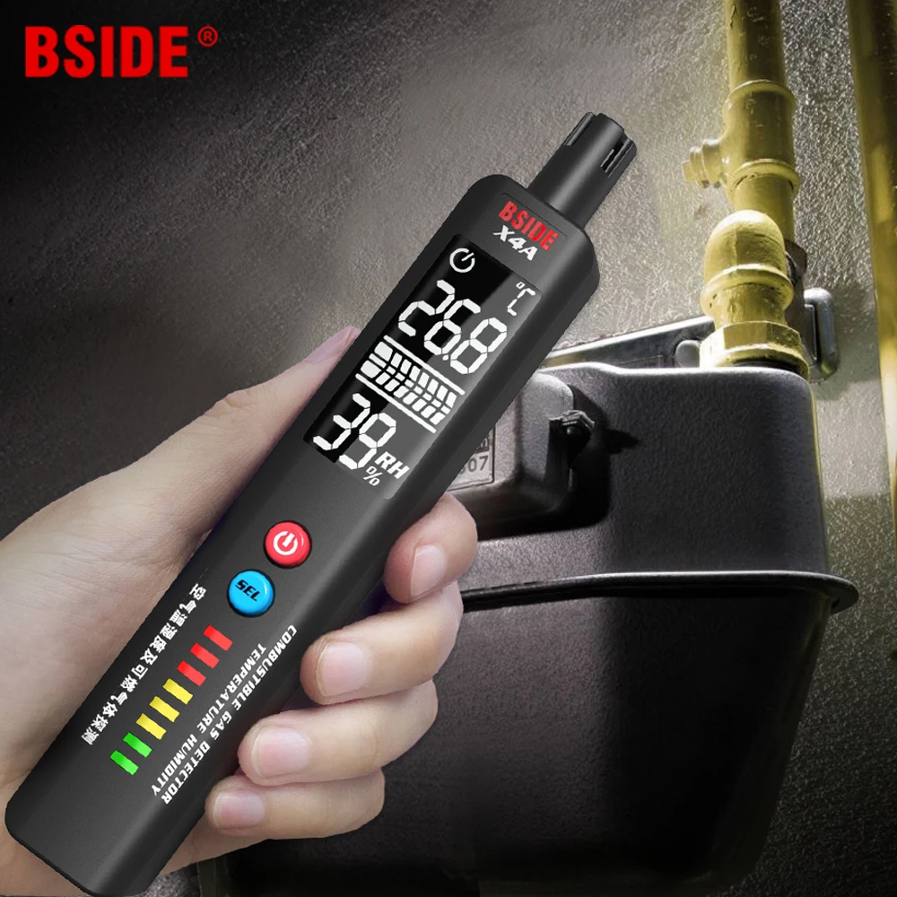 

BSIDE Temperature Humidity Tester meter Combustible Gas Natural gas Detector sensor leak alarm indicator Meter Analyzer