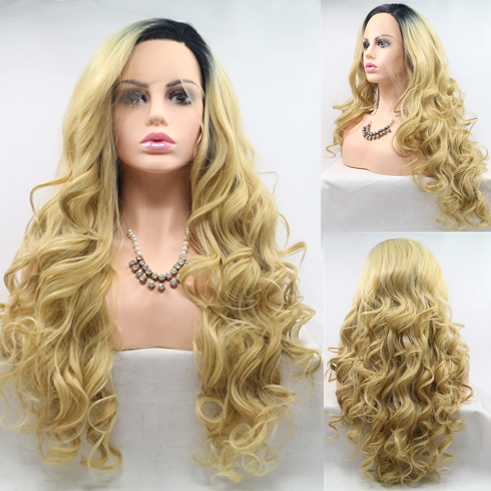 

Zesen Ombre Blonde Natural Wave Synthetic Wig Heat Resistant Lace Front Wigs Transparent Lace 13x4 Lace Wig with Baby Hair