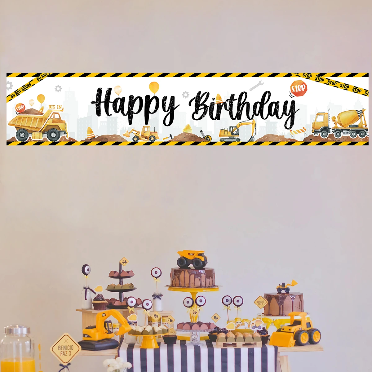 Тема строительства одноразовая посуда украшение на день рождения детский душ