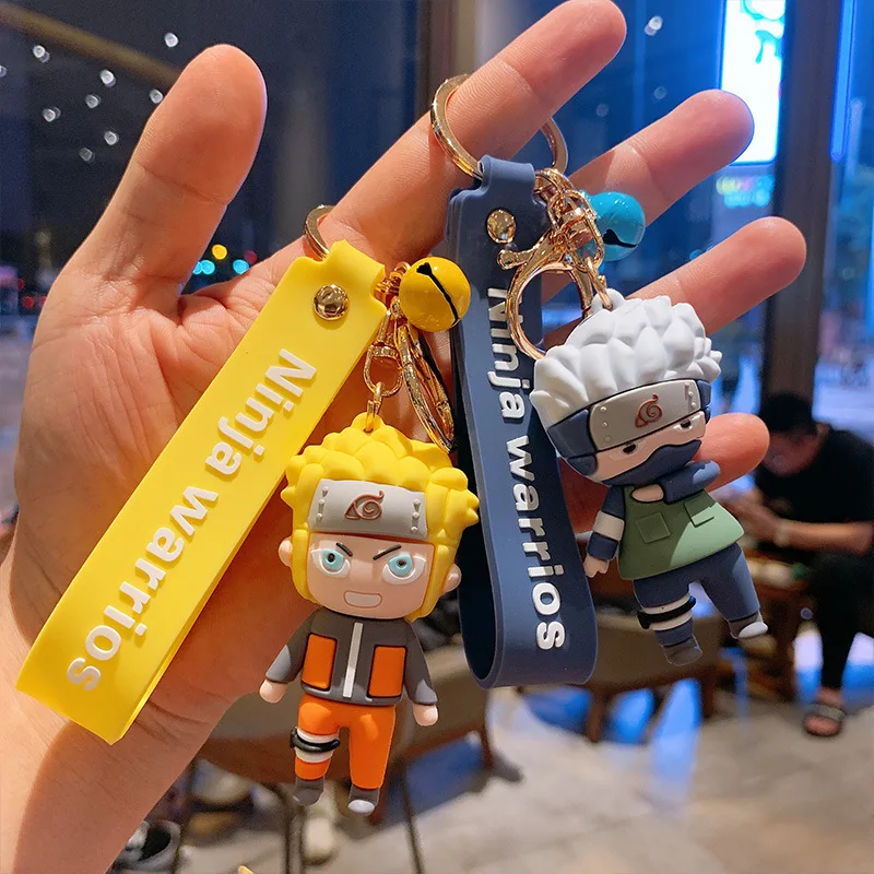

Cartoon Anime Image Naruto Cartoon 3D Doll Keychain Uchiha Sasuke Silicone Bag Accessories Fashion Pendant Children's Toys