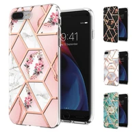 electroplating case for iphone 14 13 11 12 pro max se2 xs xr 7 8 plus luxury geometric thicken shockproof soft imd flower cover