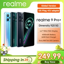 Realme 9 Pro Plus 5G Smartphone  Dimensity 920 Sony Imx766 Ois Camera 60w Superdart Amoled Display (US Plug+Adapter)