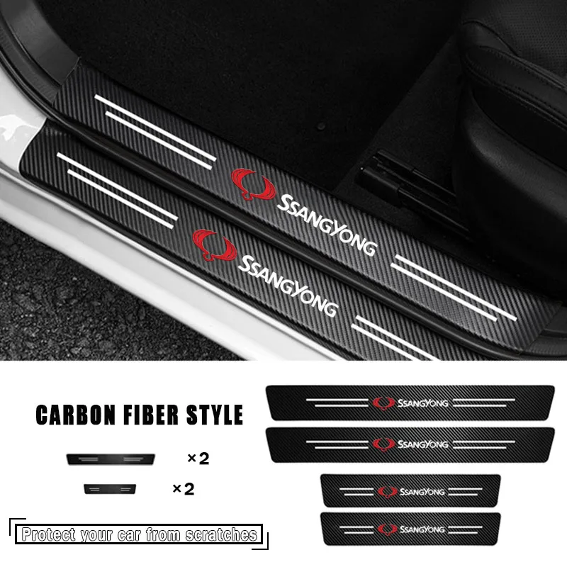 

Car Universal Door Sill Door Edge Protect Stickers for SsangYong Sport Korando Actyon Rexton 2 Musso Rodius Chairman Accessories