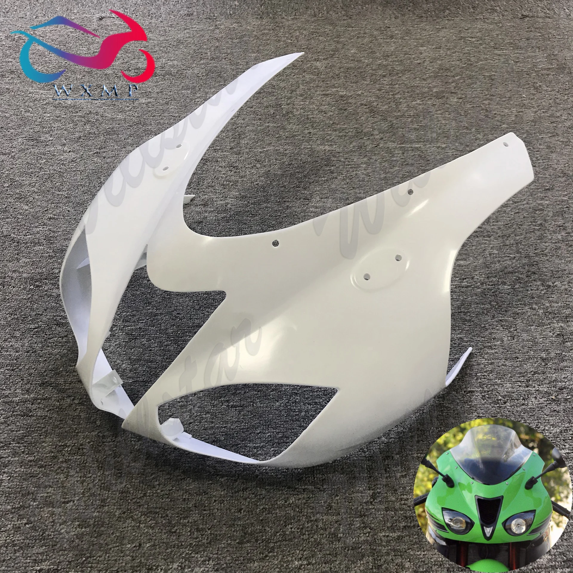 

Unpainted Front Upper Fairing Headlight Cowl Nose Panlel Fit For Kawasaki Ninja ZX636 ZX600 ZX6R ZX-6R 2007 2008