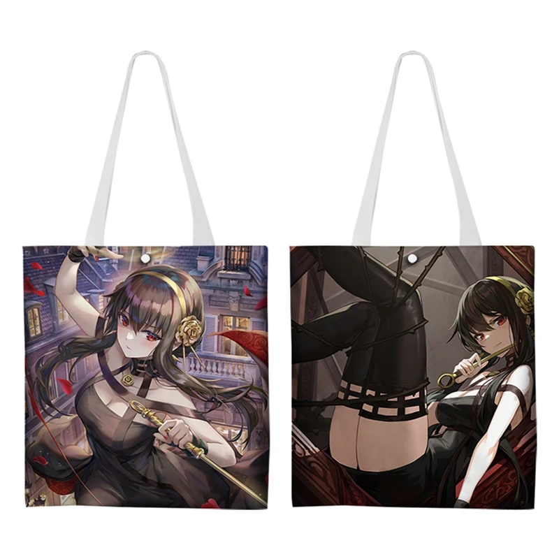 

Spy X FAMILY Anime Design Shoulder Yor Anya Canvas Bags Large Harajuku Yor Forger Handbag Women Bag Yor Briar Shopping Bag
