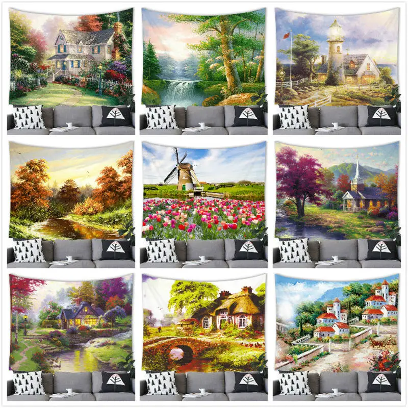 

Оптовая продажа, живопись, пасторальный стиль, гобелен, настенное украшение для дома, настенное искусство