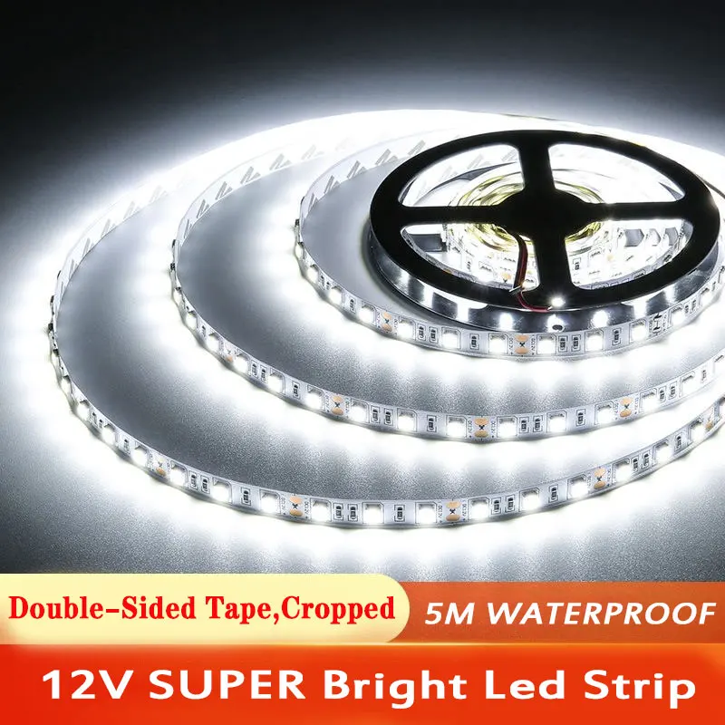 

Led Strip 5050 2835 Rgb Tape 12v Waterproof White Light For Room Decoration Kitchen Garland Ribbon Outdoor Lighting Cabinet 5M