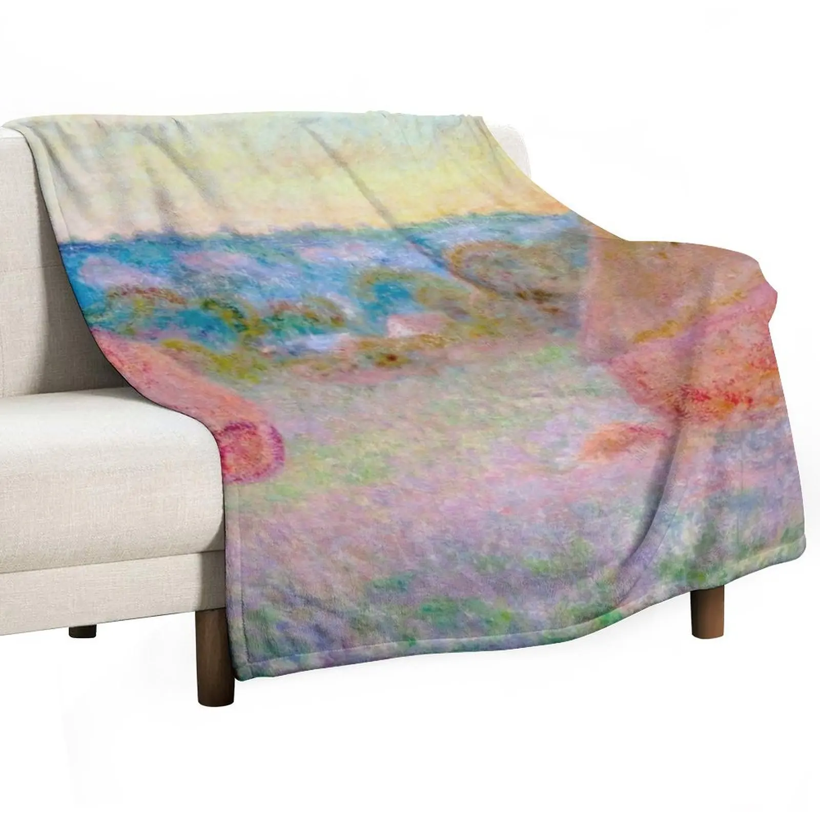 Плед Клода Моне зернистость в конце дня осени для зимних пляжных одеял