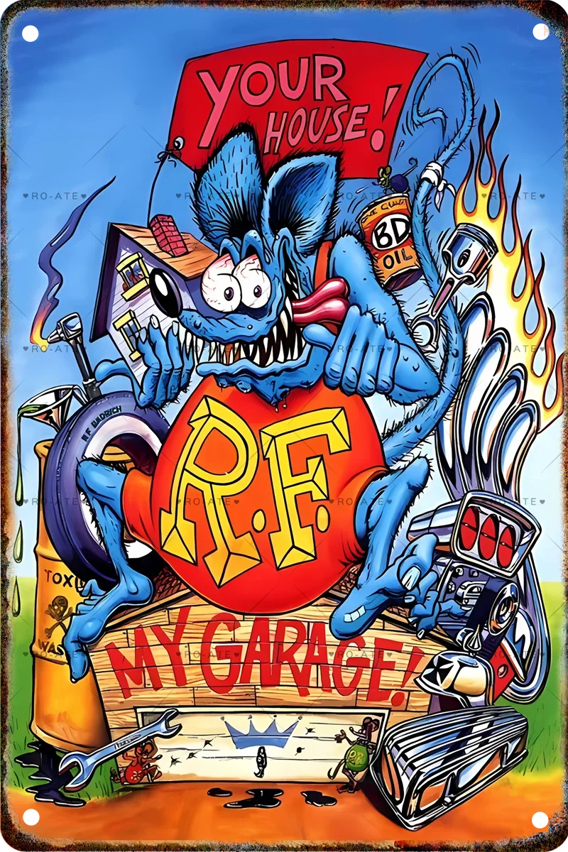 

Металлическая Табличка В Стиле Ретро С Изображением Мотоцикла Rat Skunk Finke, Классический Стиль, Декор Для Гаража