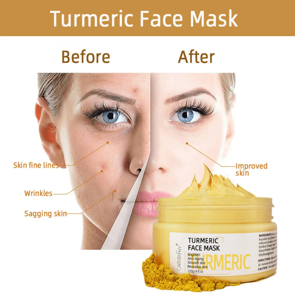 

Turmeric Clay Mud Face Mask 120g Tightening Brightening Deep Cleansing Pores Smoothing Anti-wrinkle Moisturizing Korea Skin Care