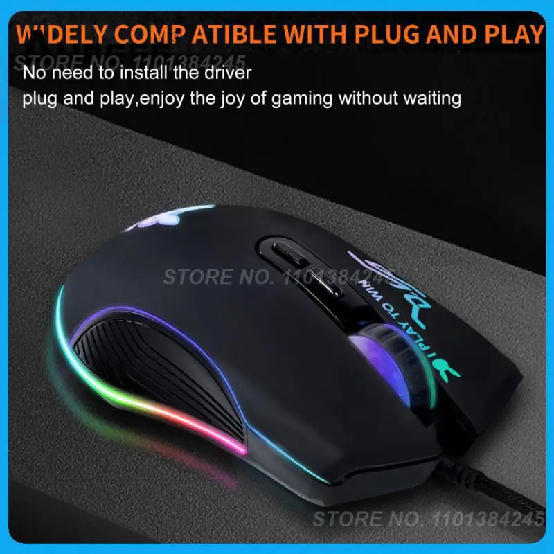 7200dpi Cool Light Effects Type-c Mouse Comfortable Wired Mouse Gaming Mouse Desktop Computer Mouse Line Length 1.5m Glow Mouse