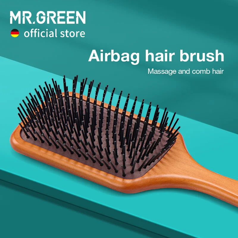Фото Щетка для волос из натурального клена MR.GREEN — инструмент для распутывания и укладки, два размера №1