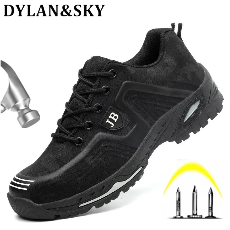 

Boots Men Spring Summer Light Breathable Deodorant Safety Work Shoes Steel Toe Safety Shoes Cap Protective Shoes Male