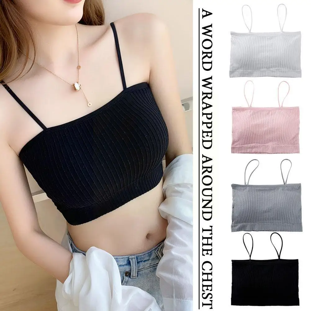 

Summer One-piece Breast Wrapping Chest Short Strap Exposed Chest Bra Steel No The Around With Breathable The Pad A2e8