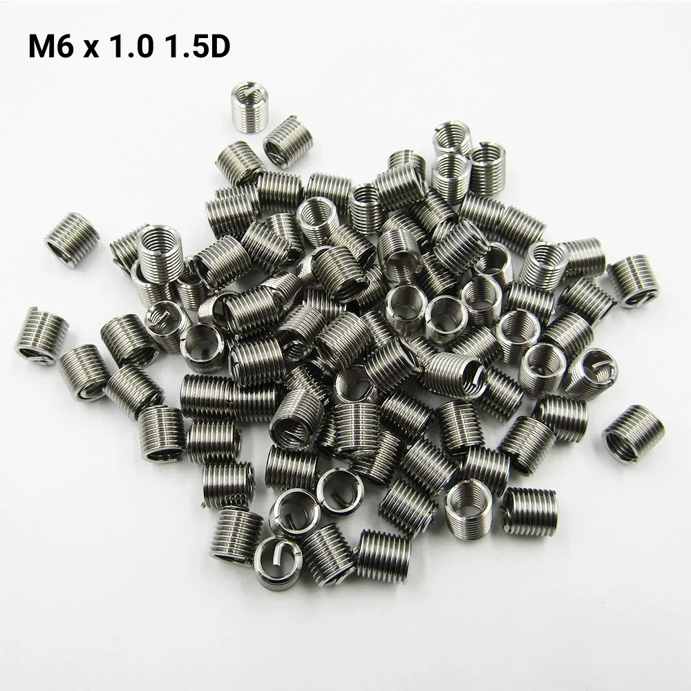 

50Pcs/Pack Thread Insert Screw Tap 304 Stainless Steel M6 X 1.0 1.5D Insert Length Helicoil Wire Thread Insert Repair Tools