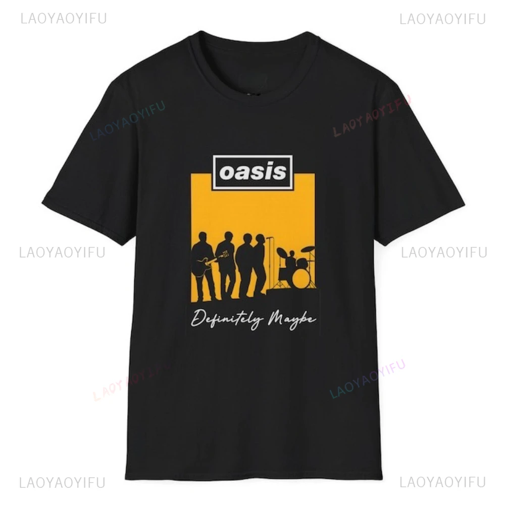 Фото Oasis Band Heavy Cotton Music Lover в стиле гранж, женские футболки с графическим рисунком, концертная одежда, подарок для любителей рок, футболка 2025 года, альтернатива №2
