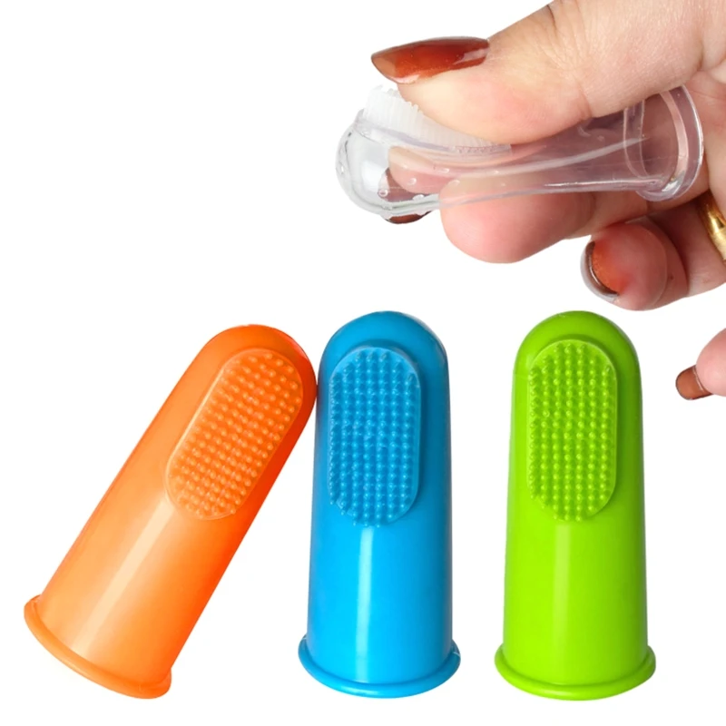 

Зубная щетка на пальцах Ультра-мягкий силиконовый для домашних животных, инструмент для чистки зувов собак, аксессуар для собак