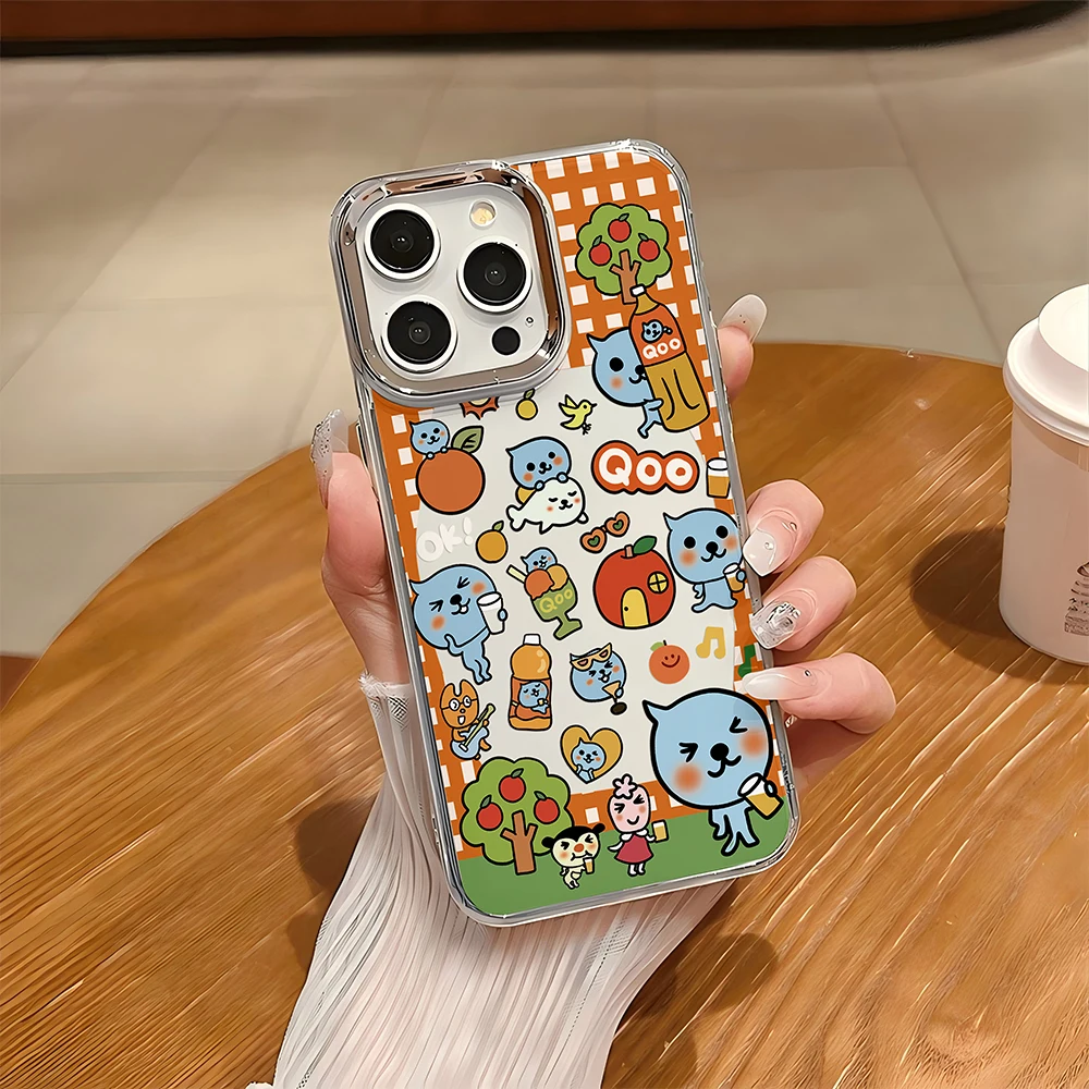 Фото Чехол для телефона Cartoon Lovely QooS для iPhone 17 16e 16 15 14 13 12 11mini Pro Max X XR XSMAX 8 7 Air Plus, прозрачный мягкий чехол №5