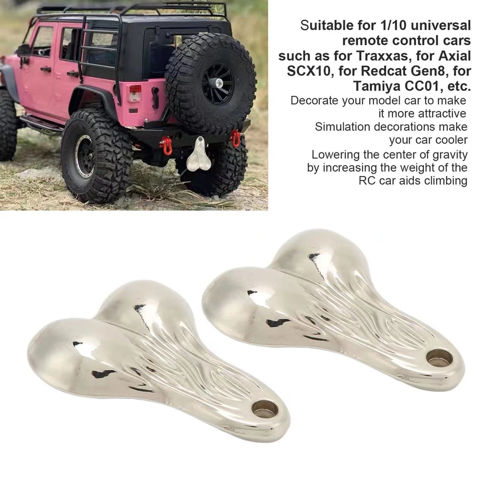 

Hobby Fans 2PCS Hanging Truck Balls Nuts, Zinc Alloy Bumper Balls Bull Nuts for 1/10 Universal RC Cars(Silver)