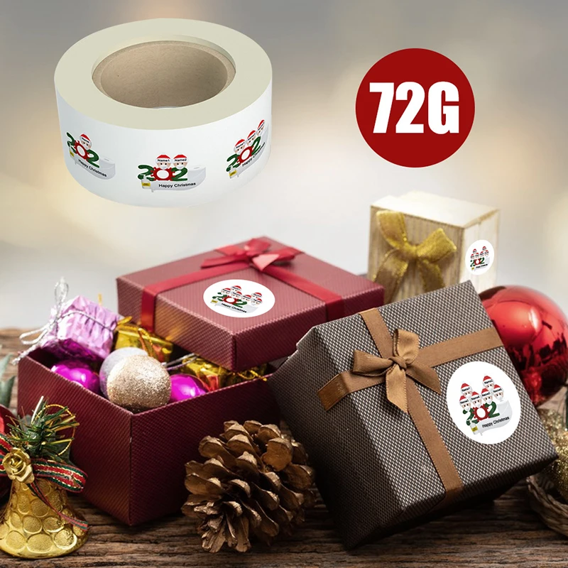 Рулон мультяшной наклейки с Рождеством Санта-Клаус дерево бумажная этикетка