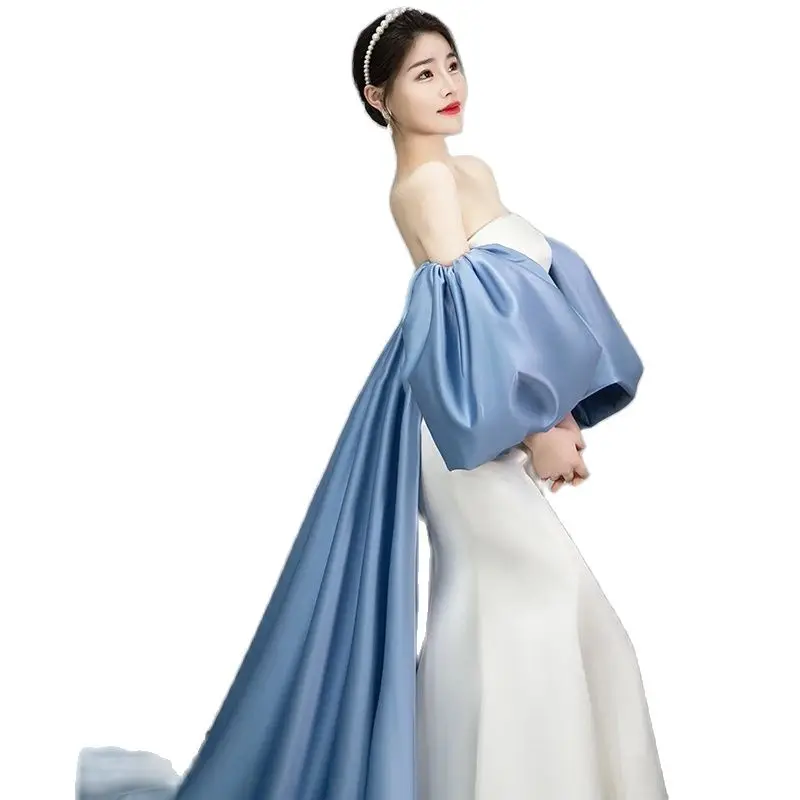 Атласные перчатки с пышными рукавами свадебное платье для невесты съемные