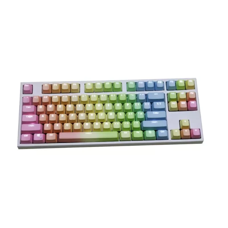 

for Mechanical Keyboard1 Set Replaceable PBT Keycaps 87 104 108 Transparent Lettering Keys Double Shot Injection Backli Key Cap