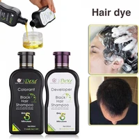 400ml organic natural fast hair dye only 5 minutes noni plant essence black hair color dye shampoo for cover gray white hair