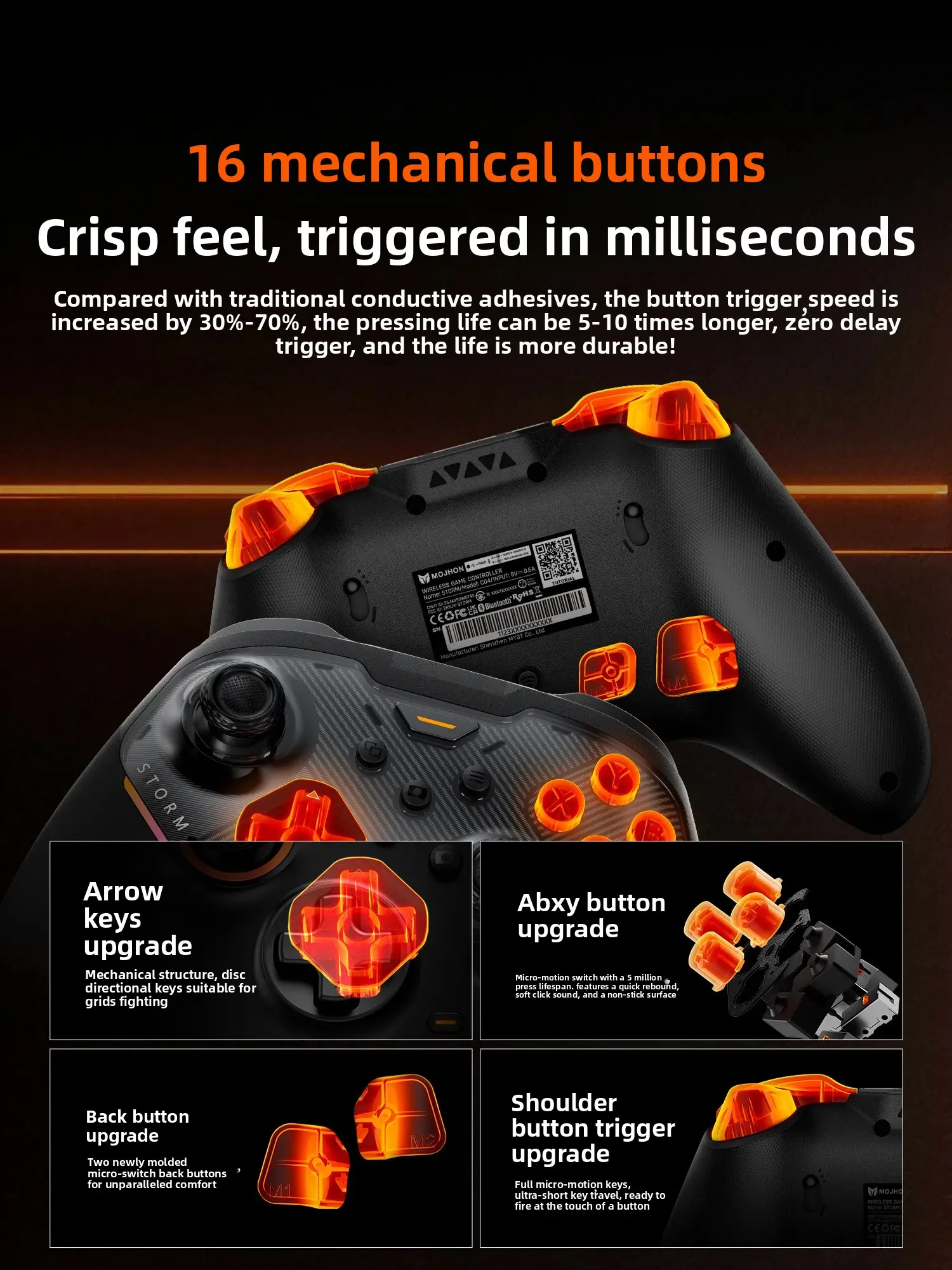Фото Игровой контроллер BIGBIGWON Gale 2, беспроводной Bluetooth-джойстик TMR, игровой геймпад Apex Competitive Switch2 для ПК, Android, Mac, Steam №3