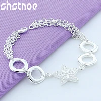 925 sterling silver hollow star bracelet for women party engagement wedding birthday gift fashion charm jewelry