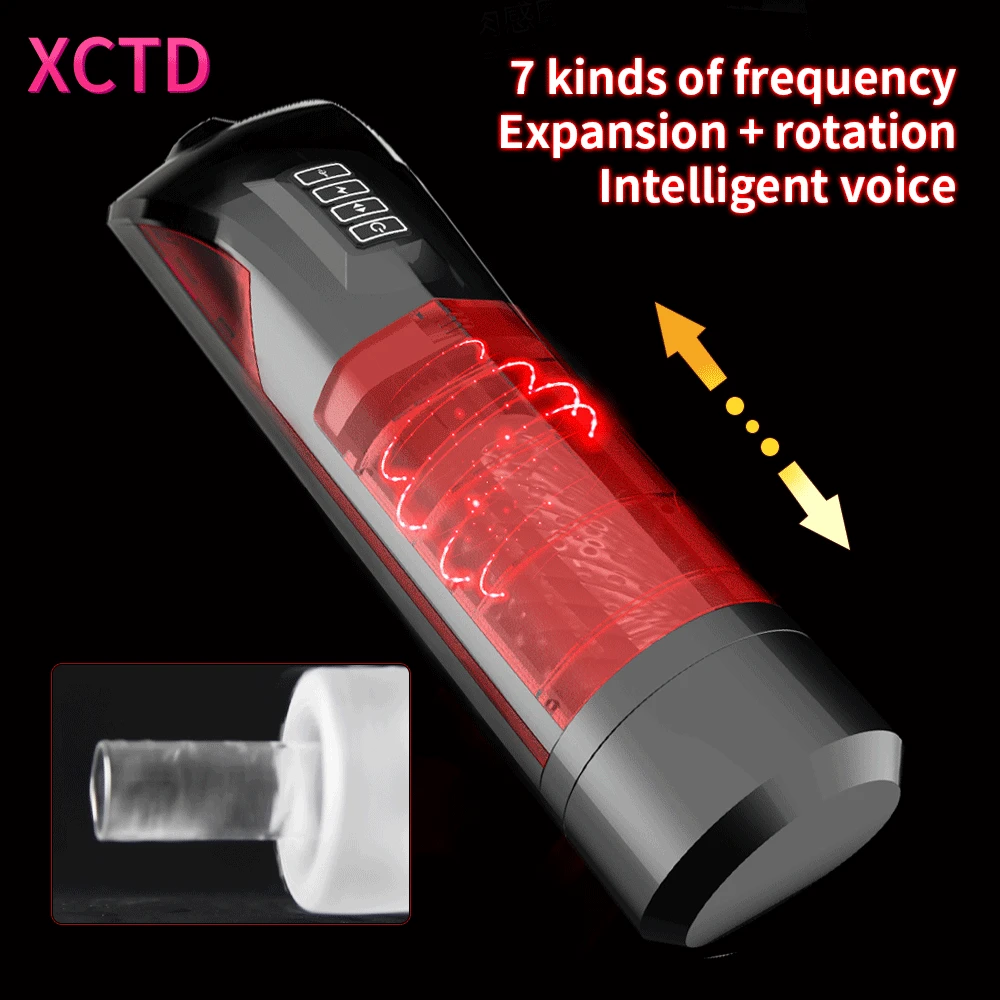 Automatic Telescopic Rotation Male Masturbator Intelligent Voice Vagina Simulation Fast Climax Dildo Vibrator Sex Toys for Men