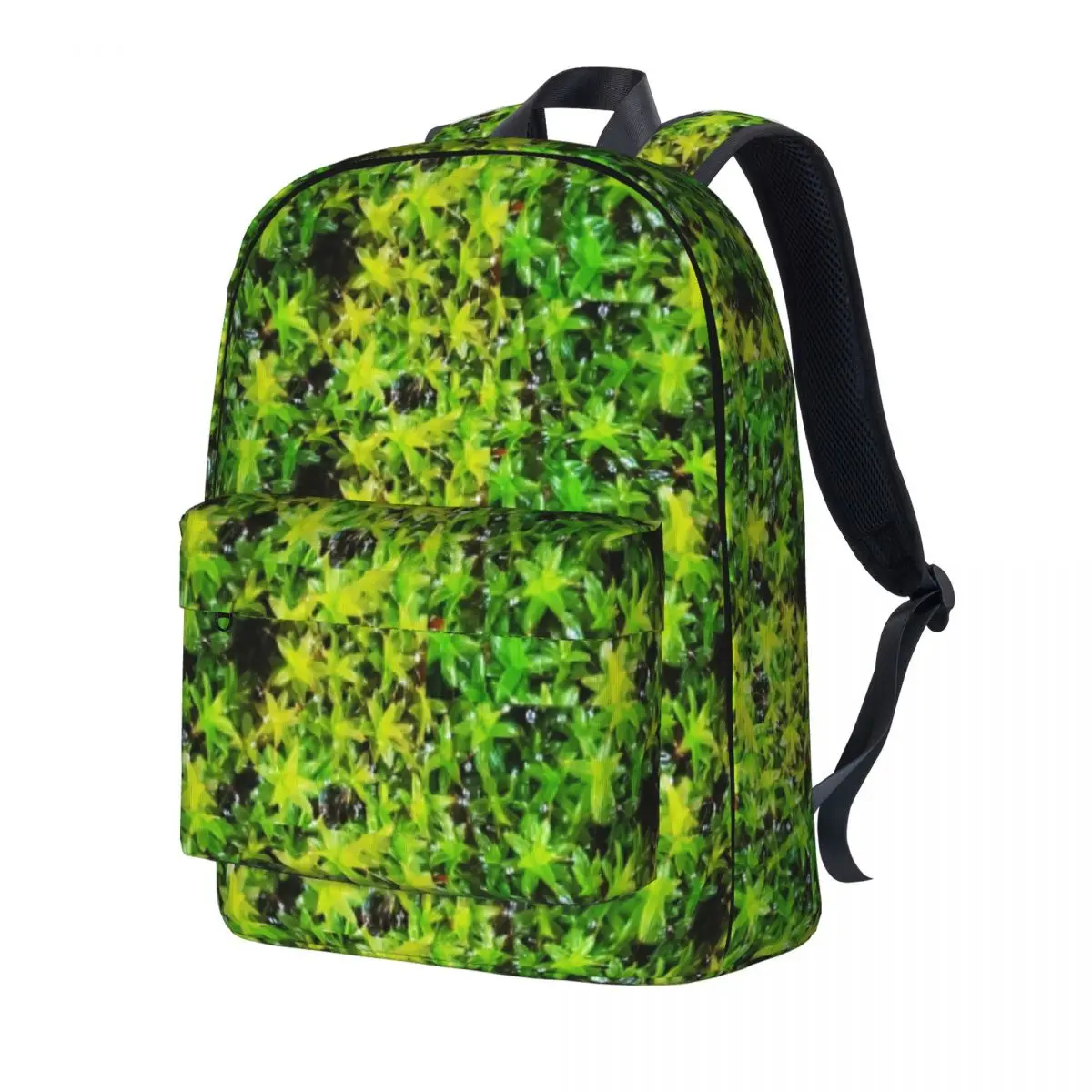 

Green Moss Backpack Green Leaves Print Trekking Backpacks Girl Custom Print High School Bags Fashion Rucksack
