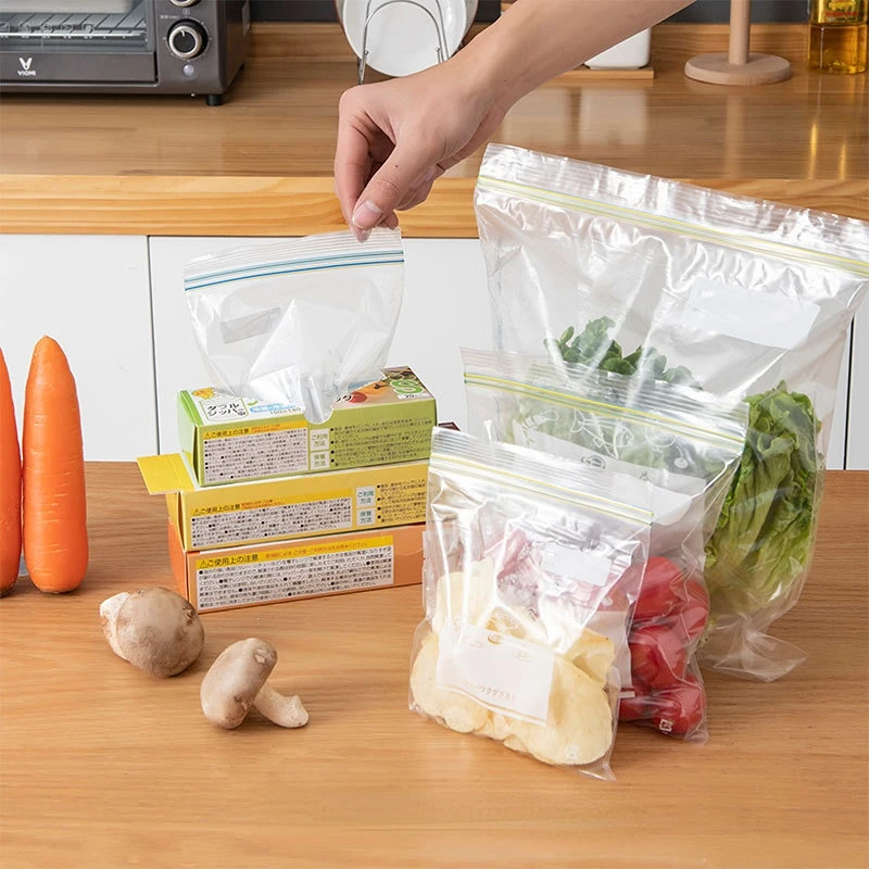 Plastic Ziplock Bag Reusable Food Vacuum Bags Vegetable and Fruit Fresh-keeping Storage Kitchen Accessories Fridge Organizer