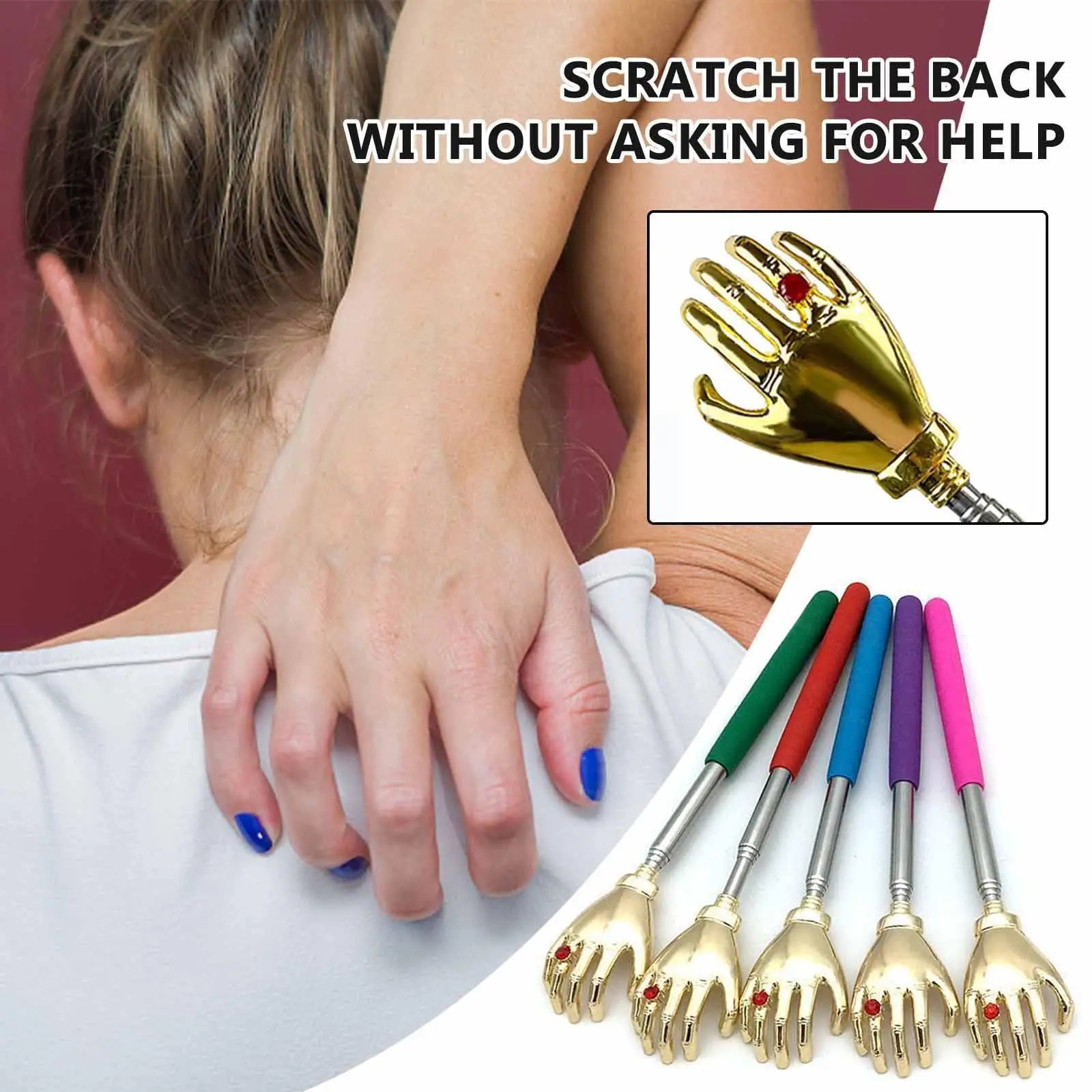 

1pc Back Scratcher Extendable Telescopic Scratching Scratcher Massager Tickling Tool Back Back Retractable Stretching Scrat S4r8