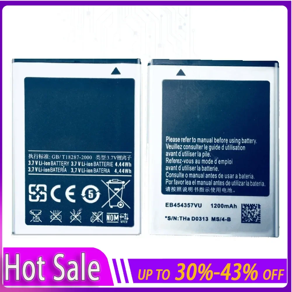 EB 454357 Аккумулятор VU для Samsung Galaxy Y Duos GT-S5360 GT-S5368 GT-S5380 GT-S5380D S5300 аккумуляторы