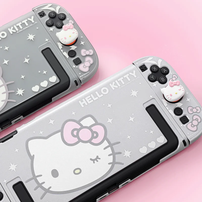 Фото Защитный чехол для Nintendo Switch2 Ns2, разделенный полый полупрозрачный защитный чехол против падения, милый защитный чехол для котенка, хит продаж №2