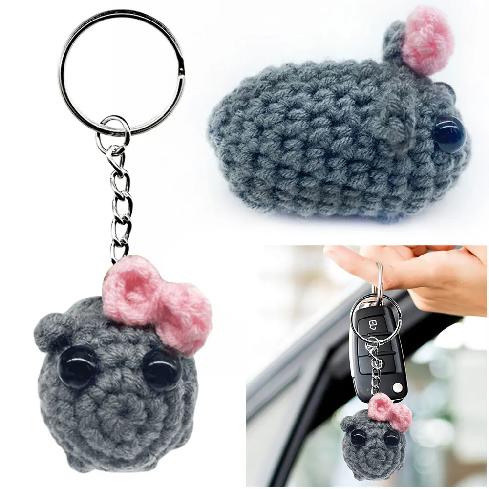 Брелок для ключей Smut Hamster Kawaii Sad плюшевая игрушка вязаные крючком куклы от машины