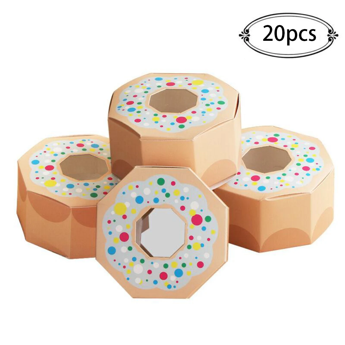 Sweet Chocolate Box Donut Theme Wedding Gift Candy Boxes 8*8*4cm Birthday Party Christmas Jelwery Decoration
