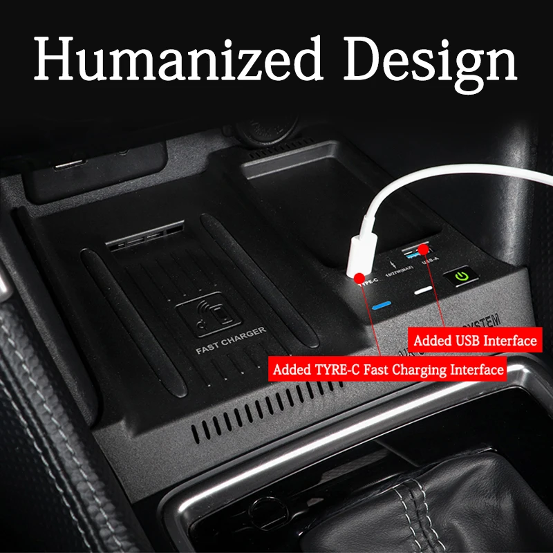 Автомобильное беспроводное зарядное устройство QHCP центральная консоль зарядная